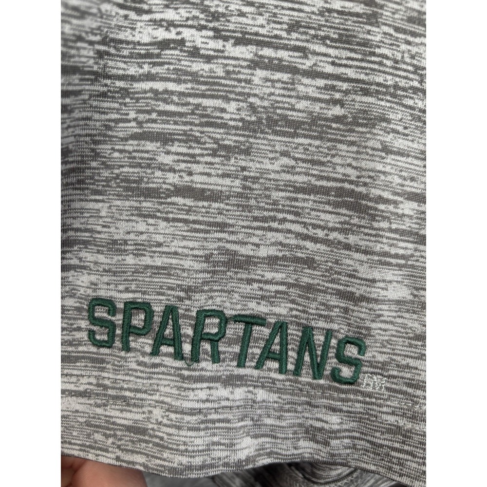 Michigan State Spartans Polo Shirt Men's XL  MSU Embroidered Logo Gray Heather - Picture 3 of 8